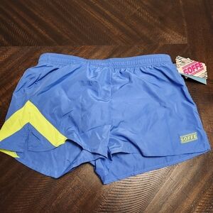 Soffe Women’s Running Shorts Blue Green Size Small Gym Workout New With Tags